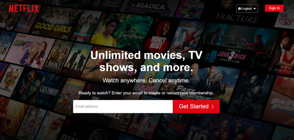 netflix home page design