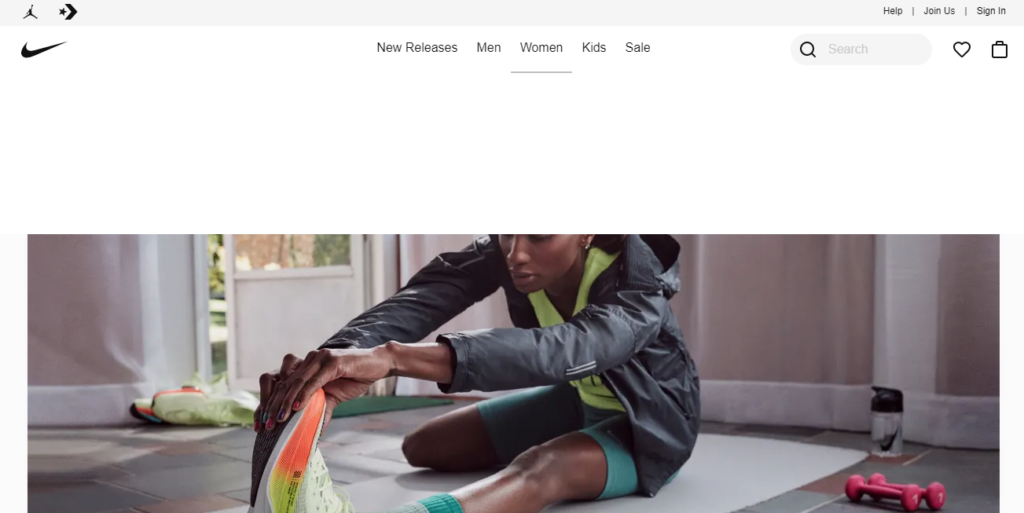 nike home page design