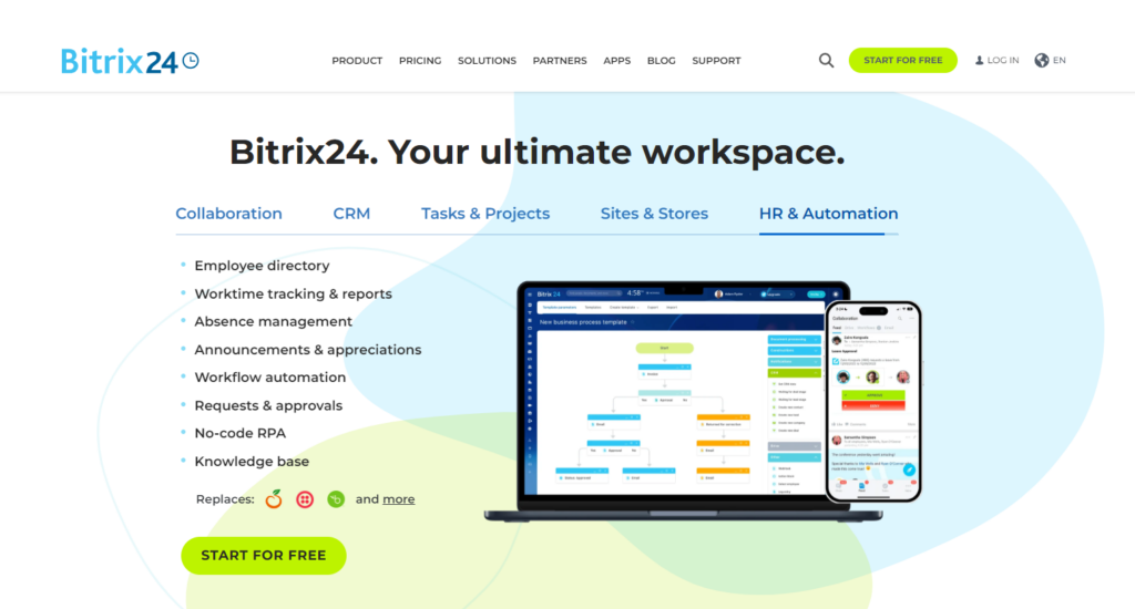 Bitrix24's homepage