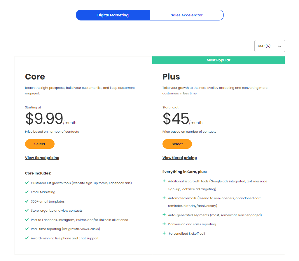 ConstantContact Pricing Plan