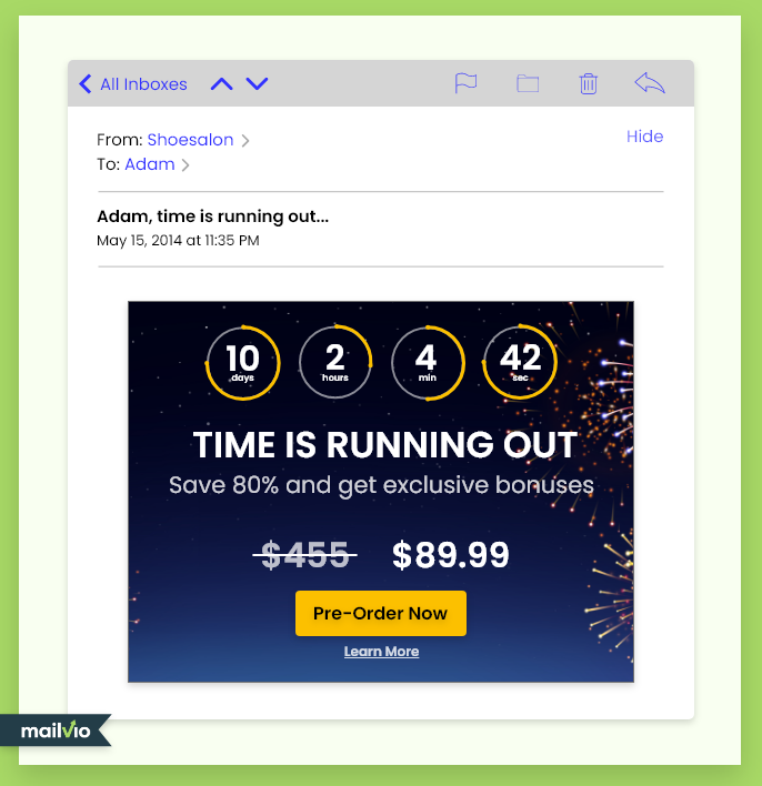 Countdown timers for email marketing