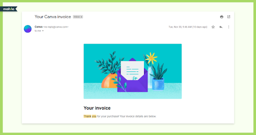canva thank you email