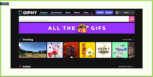 giphy home page