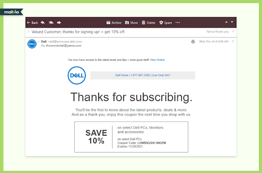 dell thank you email