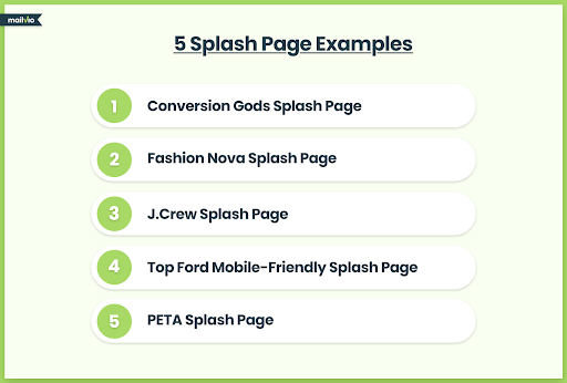 splash page examples