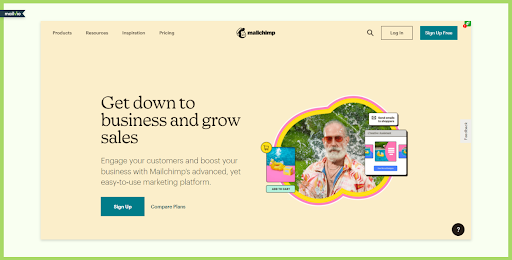 Mailchimp's home page